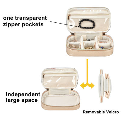 2 Layer Jewelry Storage Bag Pouches Organizer Pouch Earring Travel Case 7x2.4x3.9"