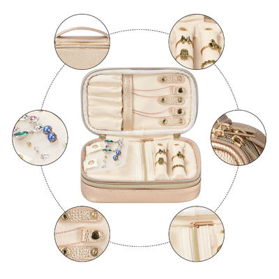 2 Layer Jewelry Storage Bag Pouches Organizer Pouch Earring Travel Case 7x2.4x3.9"