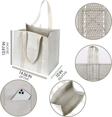 Heavy Duty Canvas Shopping Bag With Pockets Zip Codycross Grocery Eco Friendly